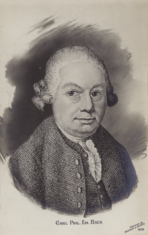 कार्ल फिलिप इमानुएल बाख, जर्मन शास्त्रीय काल के संगीतकार और संगीतकार (1714-1788) द्वारा जर्मन स्कूल