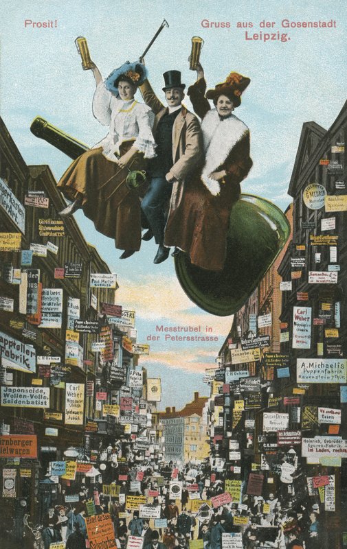 चीयर्स! Gosenstadt, लीपज़िग, जर्मनी की ओर से अभिवादन (कलर लिथो) द्वारा जर्मन स्कूल