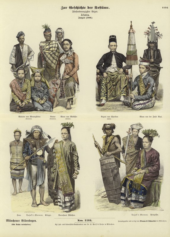 इंडोनेशिया की वेशभूषा, 1880 द्वारा जर्मन स्कूल