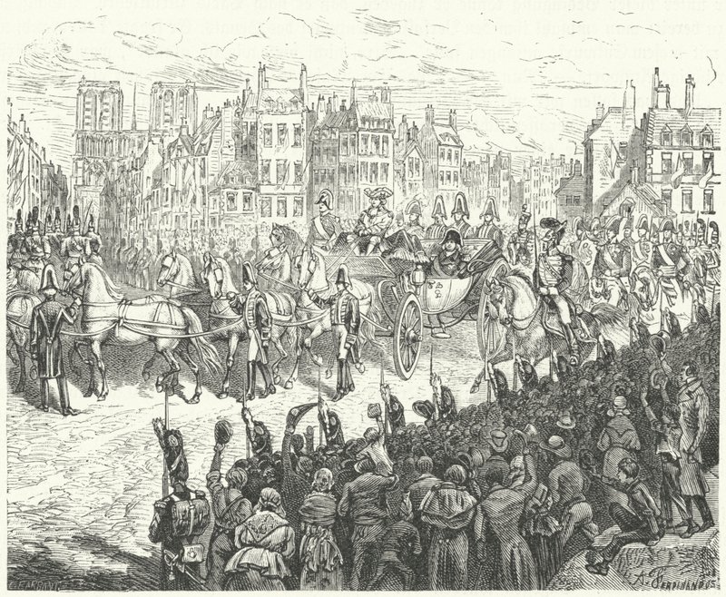 पेरिस में राजा लुइस XVIII की प्रविष्टि, 1814 द्वारा जर्मन स्कूल