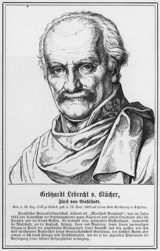 Gebhardt Lebrecht वॉन Blucher, Wahlstadt के राजकुमार (उत्कीर्णन) द्वारा जर्मन स्कूल