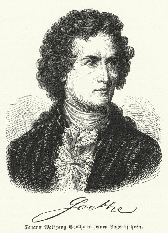 जर्मन लेखक जोहान वोल्फगैंग गोएथे (1749-1832) अपनी युवावस्था में द्वारा जर्मन स्कूल