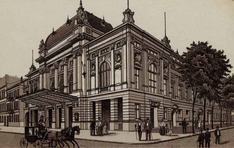 हैम्बर्ग: Deutsches Schauspielhaus, जर्मन थियेटर (लिथो) द्वारा जर्मन स्कूल