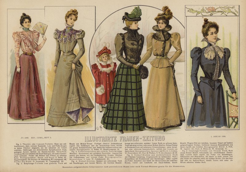 Illustrirte Frauen-Zeitung (रंग लिथो) के लिए चित्रण द्वारा जर्मन स्कूल