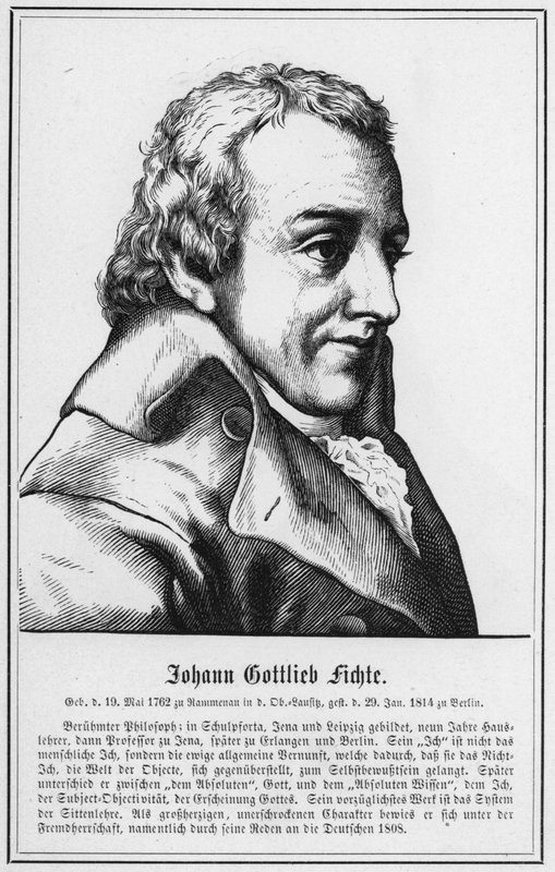 जोहान Gottlieb Fichte (उत्कीर्णन) द्वारा जर्मन स्कूल
