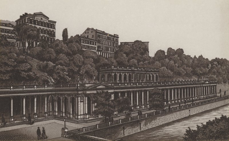 Muhlbrunncolonnade (लिथो) द्वारा जर्मन स्कूल