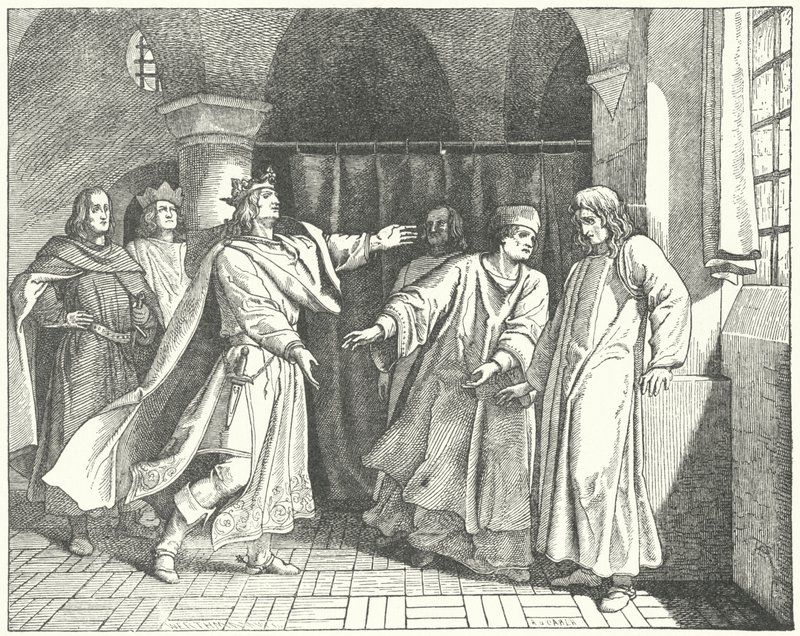 लुई IV और फ्रेडरिक द फेयर का मेल, जर्मन सिंहासन के प्रतिद्वंद्वी दावेदार द्वारा जर्मन स्कूल