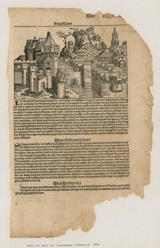 लंदन का दृश्य, 1493. नूर्नबर्ग क्रॉनिकल से द्वारा जर्मन स्कूल