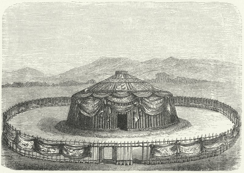 चंगेज खान का यर्ट (उत्कीर्णन) द्वारा जर्मन स्कूल