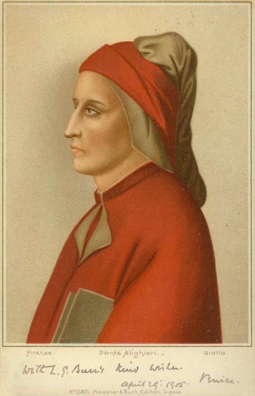 डांटे एलिघिएरी (c1265-1321), इतालवी कवि (क्रोमोलिथो) द्वारा गियोटो डि बॉन्डोन