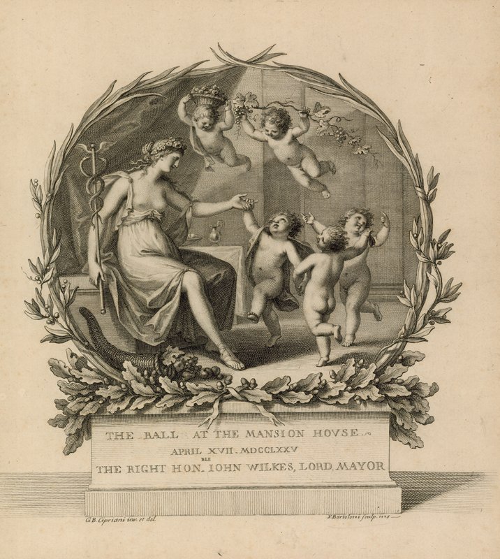 लंदन के मेंशन हाउस में द बॉल का टिकट, 17 अप्रैल 1775 द्वारा जियोवन्नी बतिस्ता सिप्रियानी