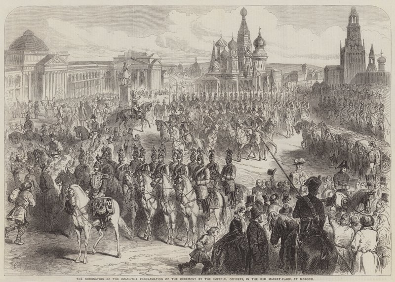 इम्पीरियल अधिकारियों द्वारा Czar का राज्याभिषेक, समारोह की घोषणा द्वारा गुस्ताव जेनेट