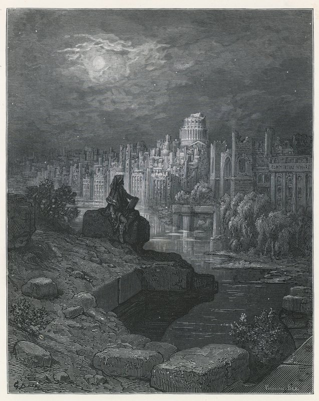 न्यू जोशनाद का एक यात्री लंदन के खंडहरों का चिंतन करता है द्वारा गुस्ताव डोर