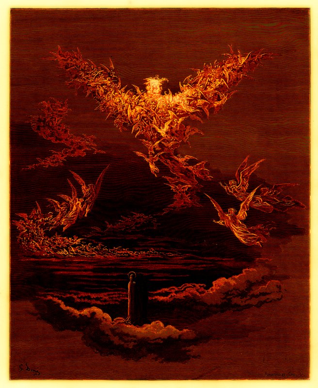 छठे स्वर्ग का दर्शन, &39;द डोर गैलरी ’से चित्रण, स्टीफन पन्नमेकर (1847-1930) द्वारा उत्कीर्ण, प्रकाशित c.1890 (डिजिटल रूप से बढ़ी हुई छवि) द्वारा गुस्ताव डोर