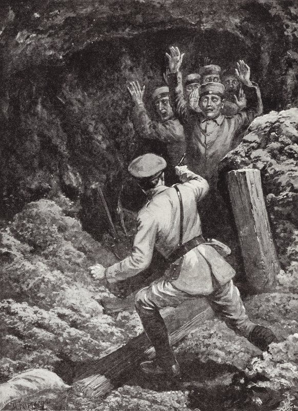 लेफ्टिनेंट मोरलैंड, गिवेंची, फ्रांस में मई 1915 में एक खदान में अठारह जर्मनों के कैदी बना द्वारा एच। खूनी