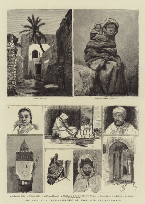 ट्यूनिस में फ्रेंच, अरब जीवन और चरित्र के रेखाचित्र द्वारा हैरी हैमिल्टन जॉनसन