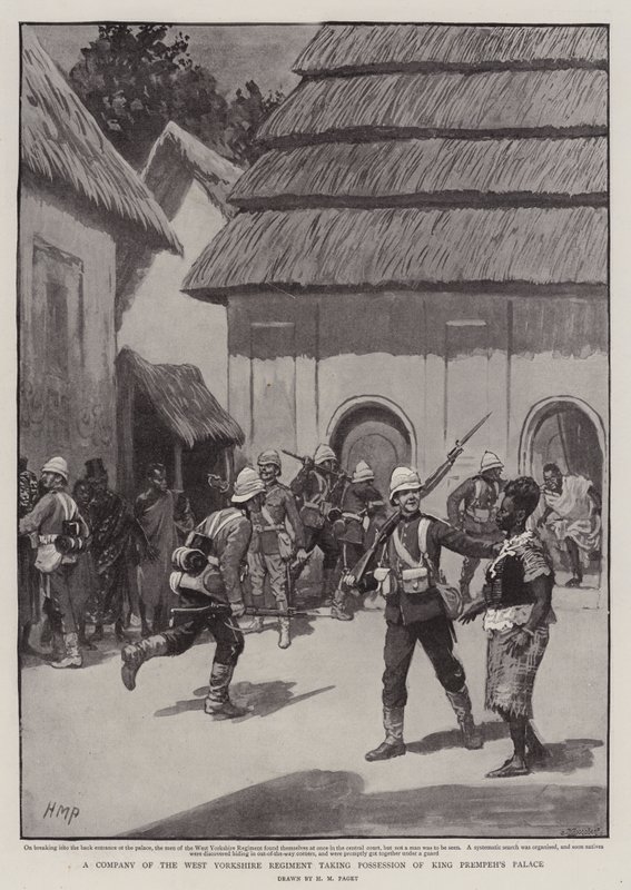 वेस्ट यॉर्कशायर रेजिमेंट की एक कंपनी, जो राजा प्रेमपेह के महल का अधिग्रहण कर रही है द्वारा हेनरी मैरियट पगेट