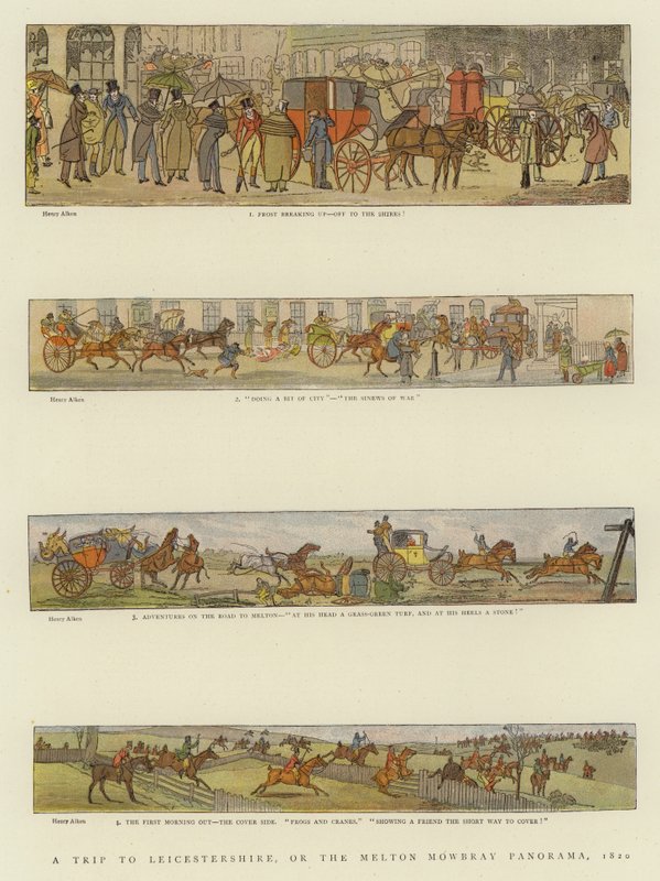 ए ट्रिप टू लीसेस्टरशायर, या मेल्टन मोब्रे पैनोरमा, 1820 द्वारा हेनरी थॉमस अल्केन
