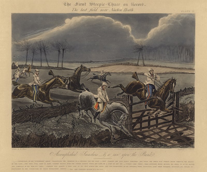 द फर्स्ट स्टीपल चेज़ ऑन रिकॉर्ड, 1839 द्वारा हेनरी थॉमस अल्केन
