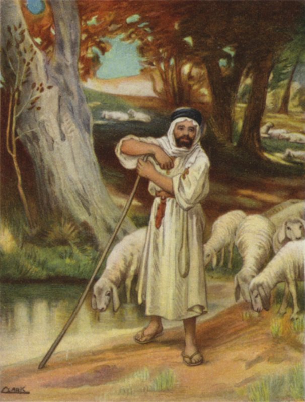 बनियास में एक चरवाहा और उसका झुंड (रंग लिथो) द्वारा हेनरी एंड्रयू हार्पर