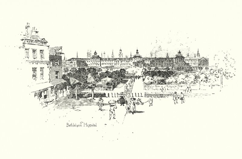 बेथलहम अस्पताल, लंदन (लिथो) द्वारा हरबर्ट (बाद) रेल्टन