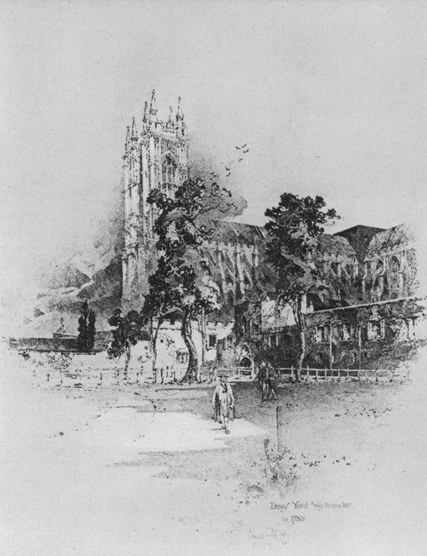 डीन यार्ड, वेस्टमिंस्टर, लंदन, 1730 में (लिथो) द्वारा हरबर्ट (बाद) रेल्टन