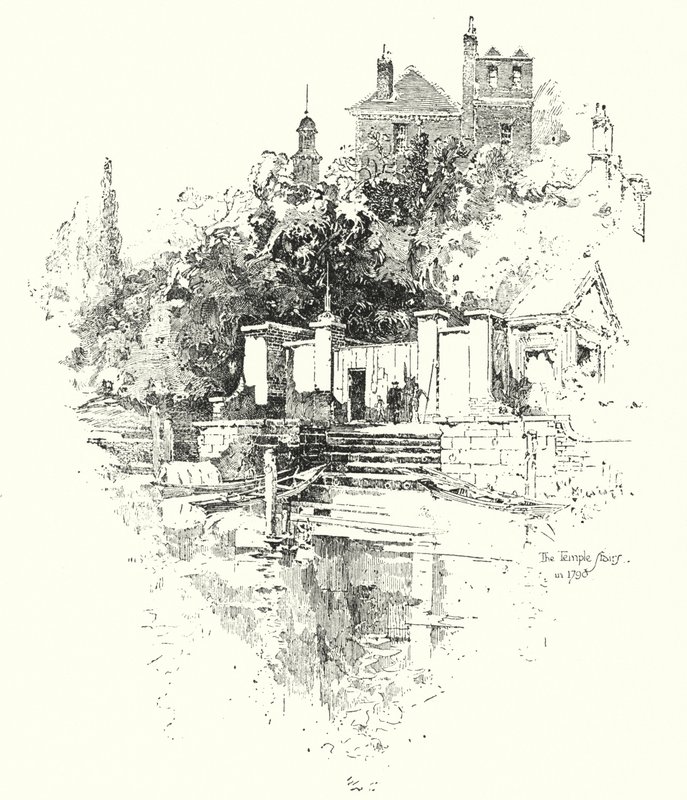 मंदिर की सीढ़ियाँ, लंदन, १७९० में (लिथो) द्वारा हरबर्ट (बाद) रेल्टन
