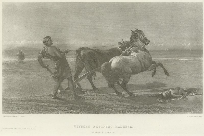 Ulysses feigning पागलपन (गुरुत्वाकर्षण) द्वारा हेवुड हार्डी