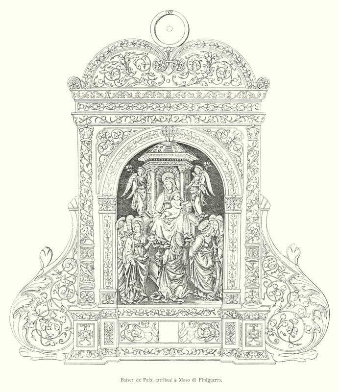 शांति के चुंबन, Maso di Finiguerra के लिए जिम्मेदार ठहराया (उत्कीर्णन) द्वारा इतालवी स्कूल