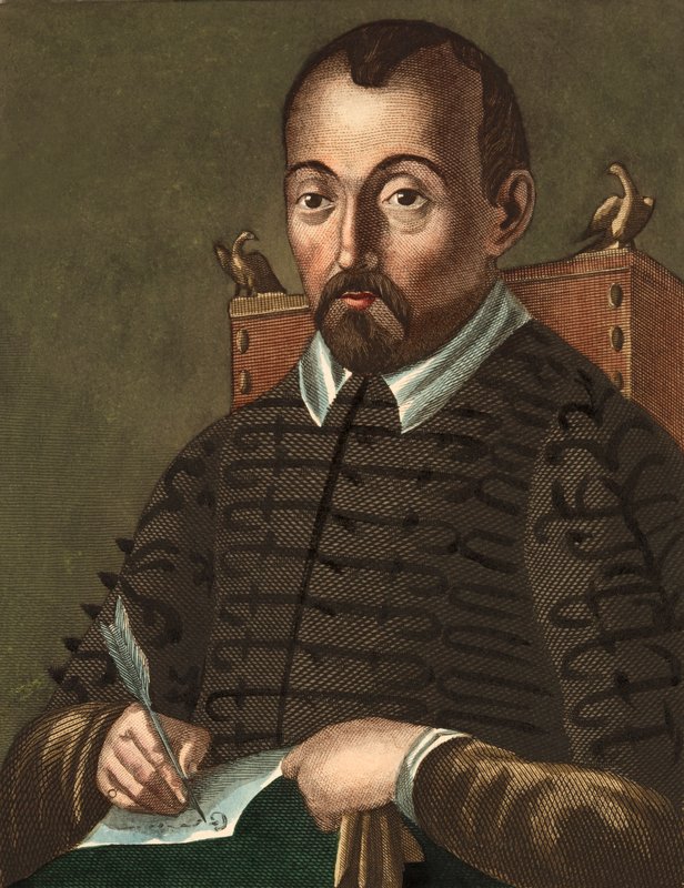 Giovanni Battista Guarini, इतालवी राजनयिक, कवि और नाटककार (रंगीन उत्कीर्णन) द्वारा इतालवी स्कूल