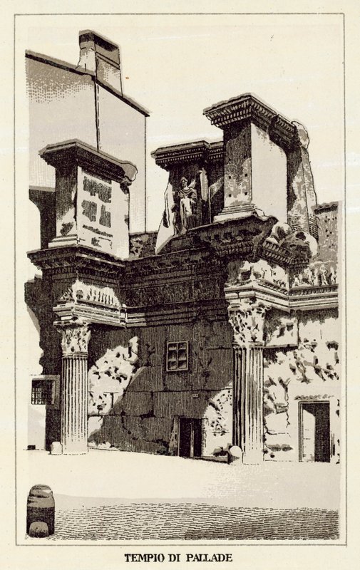 रोम: पलास का मंदिर (लिथो) द्वारा इतालवी स्कूल