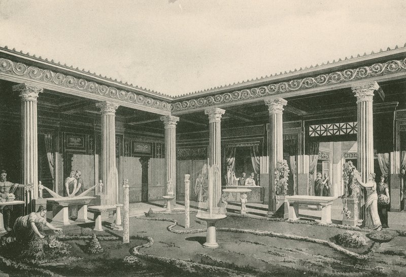 वेट्टिी के घर में विरिडेरियम। जैसा कि यह था (गुरुत्वाकर्षण) द्वारा इतालवी स्कूल