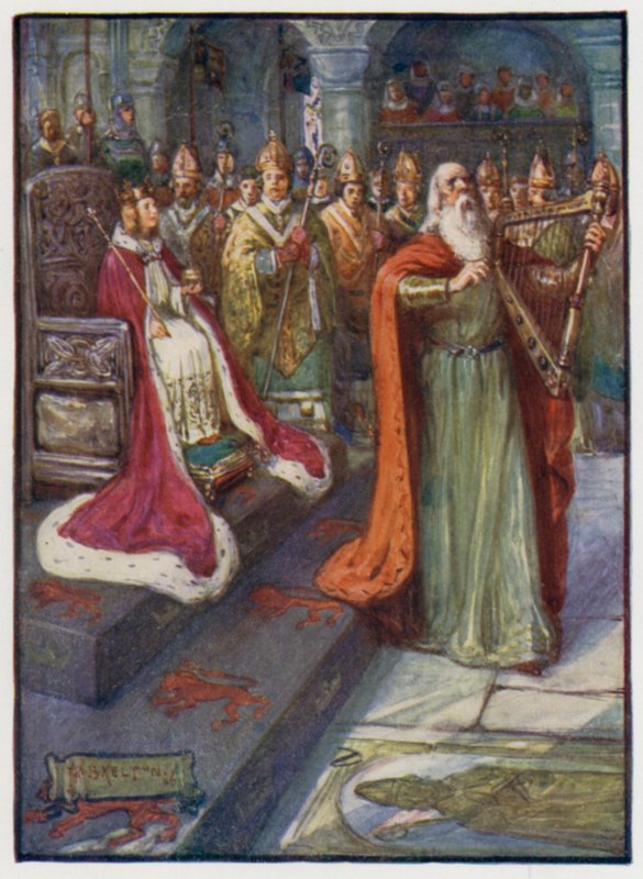 स्कॉटलैंड के किंग अलेक्जेंडर III के राज्याभिषेक में रॉयल कवि, 1249 द्वारा जेआर स्केल्टन
