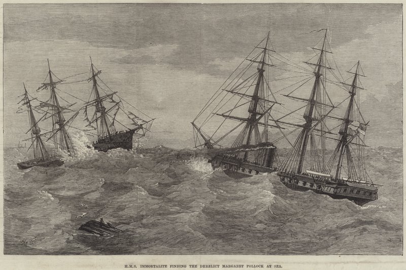 HMS Immortalite Sea में Derelict Margaret Pollock को ढूंढ रहा है द्वारा जे। वेल्स