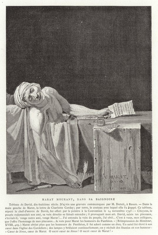 द डेथ ऑफ़ मराट, 1793 द्वारा जैक्स लुई डेविड