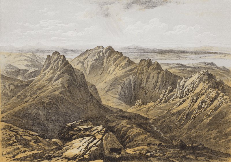 Goatfell के शिखर सम्मेलन, Arran के द्वीप (क्रोमोलिथो) से देखें द्वारा जेम्स डफ़िल्ड हार्डिंग