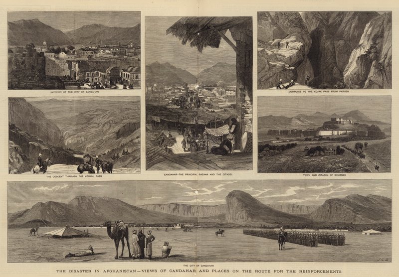 अफगानिस्तान में आपदा, कंधार के दृश्य और मार्ग पर स्थान द्वारा जॉन चार्ल्स डॉलमैन