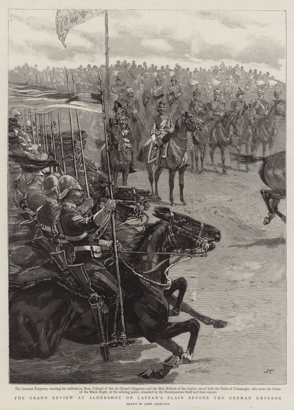 जर्मन सम्राट से पहले लफ़्फ़न के मैदान पर एल्डरशॉट में ग्रैंड समीक्षा द्वारा जॉन चार्लटन