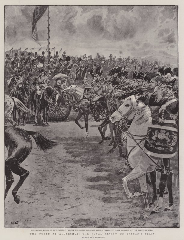 एल्डर्सशॉट में रानी, लाफ़ान के मैदान पर शाही समीक्षा द्वारा जॉन चार्लटन