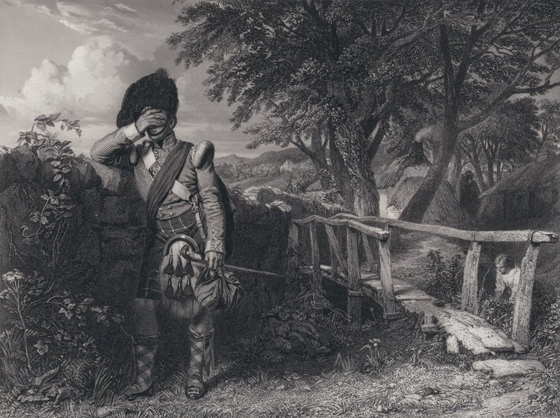 रॉबर्ट बर्न्स (उत्कीर्णन) द्वारा सैनिक की वापसी के लिए चित्रण द्वारा जॉन (बाद में) Faed
