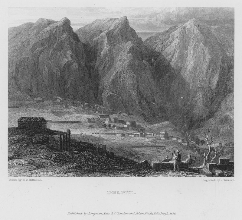 डेल्फी, ग्रीस (उत्कीर्णन) द्वारा जॉन बी (बाद) फॉरेस्ट