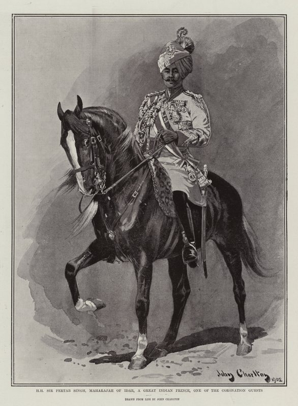एचएच सर परताब सिंह, इदर के महाराज, एक महान भारतीय राजकुमार, राज्याभिषेक अतिथियों में से एक द्वारा जॉन चार्लटन
