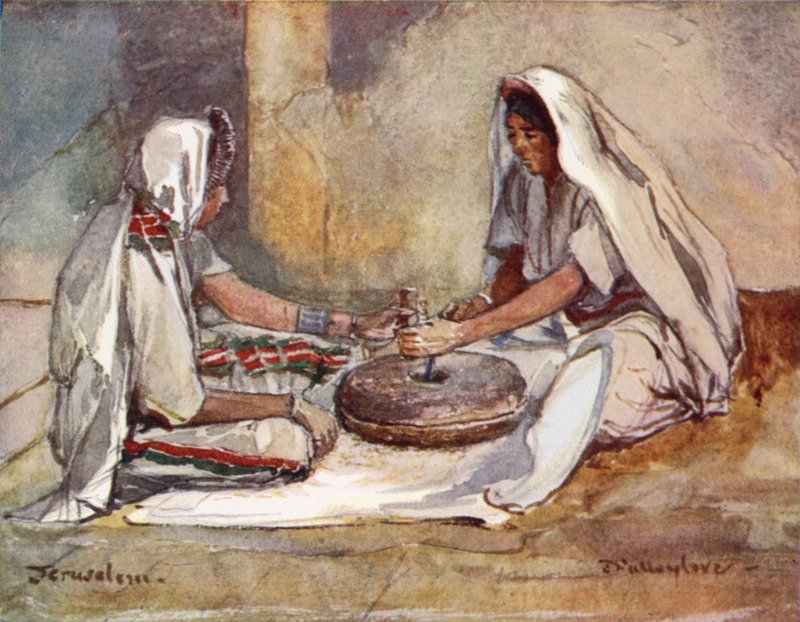 हैंड-मिल में पीसती दो महिलाएं द्वारा जॉन फुललीवे