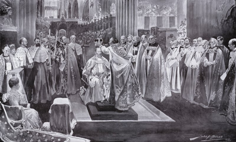 कैंटरबूट के आर्कबिशप, वेस्टमिंस्टर एब्बे, लंदन, 1902 के राजा एडवर्ड VII की ताजपोशी द्वारा जॉन हेनरी फ्रेडरिक बेकन