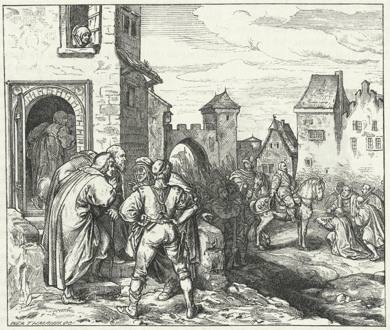 1632 में म्यूनिख में प्रवेश करते हुए स्वीडन के गुस्ताव एडोल्फस द्वारा जोसेफ मैथियास ट्रेन्क्वाल्ड