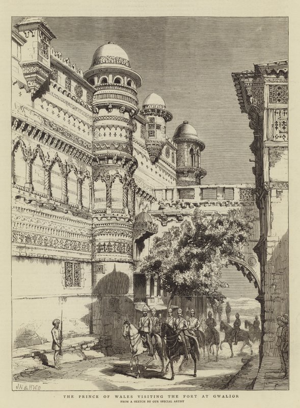 वेल्स के राजकुमार ग्वालियर में किले का दौरा कर रहे हैं द्वारा जोसेफ नैश