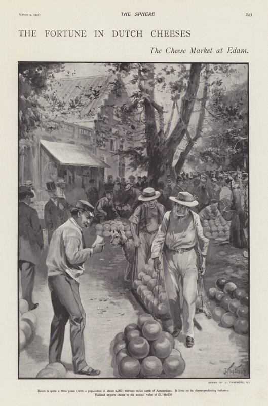 एडम, नीदरलैंड्स में पनीर बाजार (लिथो) द्वारा जोसेफ (बाद में) फिनमोर