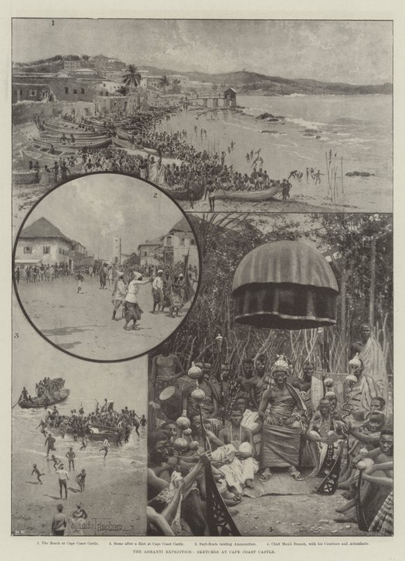 केप तट कैसल में आशांति अभियान, रेखाचित्र द्वारा जोसेफ हॉलैंड ट्रिंगहैम