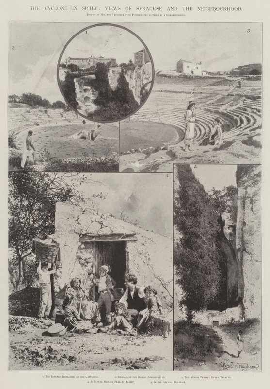 सिसिली में चक्रवात, सायराक्यूज़ और पड़ोस का दृश्य द्वारा जोसेफ हॉलैंड ट्रिंगहैम