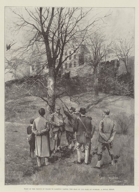 वेल्स के राजकुमार की यात्रा लैंबटन कैसल, द अर्ल ऑफ़ द डरहम की एक शाही शूटिंग द्वारा जोसेफ हॉलैंड ट्रिंगहैम